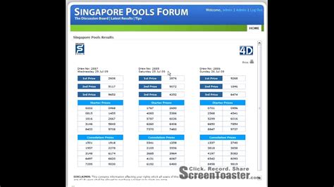 singapore pools calculator  You only need to select the right date from the list